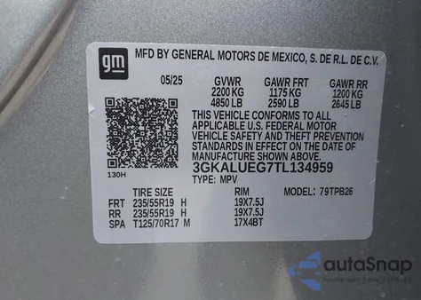 2026 GMC Terrain Awd Elevation from USA, damaged, VIN 3GKALUEG7TL134959